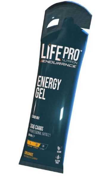 LIFE PRO ENDURANCE CAFFEINE ENERGY GEL 60ML - SABOR: ORANGE