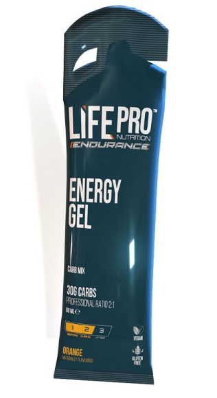 LIFE PRO ENDURANCE CAFFEINE ENERGY GEL 60ML - SABOR: ORANGE